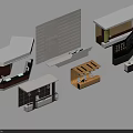 Modern Reception Desk Designs With Wooden Counter Glass Panel And LED Strip Lights