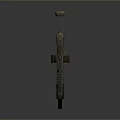 Futuristic Tactical Weapon With Mechanical Structure Red Accents And Advanced Barrel Design