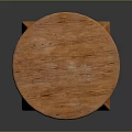Wooden Round Stool with Three Solid Legs Natural Wood Texture Rustic Home Furniture