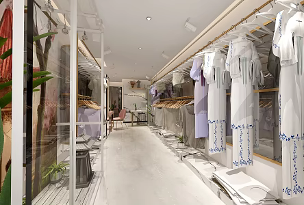 Modern Clothing Store 3d model