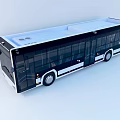 Modern Black and White Bus with Large Windows and Sleek Exterior Design