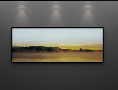 Modern landscape painting simple landscape frameless decorative painting 3d model