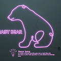 Baby Bear Neon Lamp With Neon Glass Tube And Safe USB Charge For Decor
