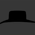Black Leather Cowboy Hat With Wide Brim And Classic Design Style