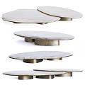 Luxury Irregular Marble Top Dining Tables With Textured Metal Bases For Modern Dining Room Decor