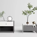 Modern Bedside Table Simple Bedside Table Combination 3d model