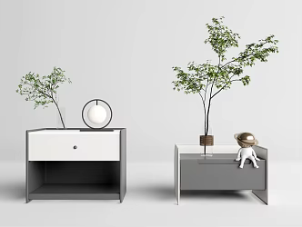 Modern Bedside Table Simple Bedside Table Combination 3d model