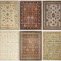 Multiple Square Rugs With Various Traditional And Modern Patterns And Colors 3d model