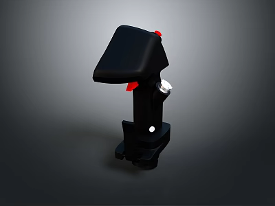 Black Mechanical Component With Red Elements Top Cover And Bottom Mounting Structure 3d model