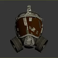 Safety Gas Mask With Brown Face Shield And Filter Canisters Adjustable Straps