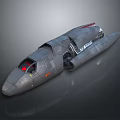 Futuristic Spacecraft With Gray Streamlined Body And Red Cockpit Light