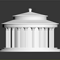 Detailed White Circular Architectural Model With Columns Dome And Steps 3d model