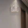 Modern White Square Wall Mounted Clock For Home Interior Decor Design 3d model