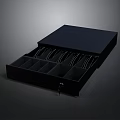 Black Open Storage Box With Divided Compartments And Metal Racks 3d model