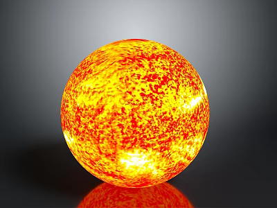 Glowing Sun Sphere With Textured Yellow And Red Surface In 3D Render 3d model
