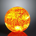Glowing Sun Sphere With Textured Yellow And Red Surface In 3D Render