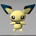Cute Yellow Cartoon Character Creature With Big Blue And Black Ears And Round Eyes