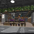 Modern Department Store Shopping Area With Shelves Products And Greenery Decor
