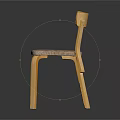 Modern Wooden Chair With Simple Design And Woven Fabric Seat