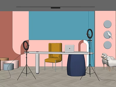 Modern studio fashion network red studio 3d model Modern studio fashion network red studio 3d model