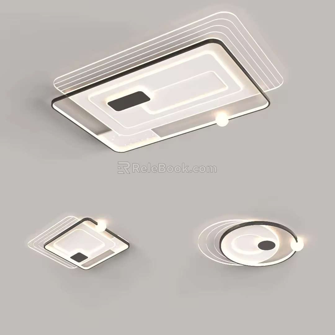 Simple living room lamp combination lamp 3d model