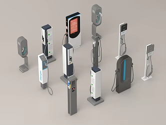 Modern charging pile car charging pile 3d model