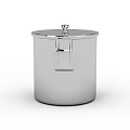 Silver Metal Locker With Lid And Side Pocket For Home Office Storage