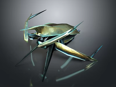 Futuristic Metallic Space Probe Structure With Aerodynamic Design For Deep Space Exploration 3d model