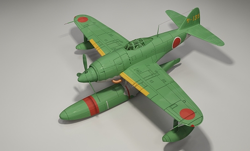 Modern fighter seaplane 3d model