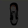 Modern Stylish Sneakers With Gray Black Orange Mesh Leather And Thick Sole