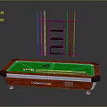 Modern Pool Table With Green Felt Surface And Cue Rack For Home Use