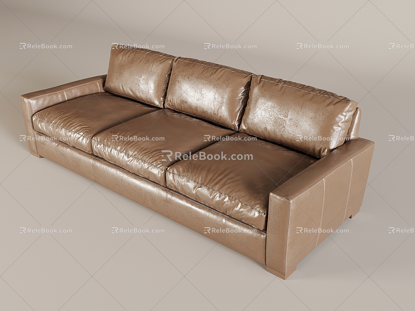 American Style Light Luxury Multi-Person Sofa Leather Multi-Person Sofa Solid Wood Multi-Person Sofa 3d model