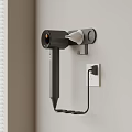 Wall Mounted Hair Dryer Holder With Power Socket And Modern Design 3d model