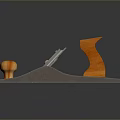 Wooden Hand Plane With Orange Handle And Metal Base For Woodworking