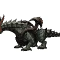 Mythical Dragon Game Movie Character Featuring Spiked Scales Horned Head And Reptilian Body