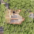 Modern School Building Outdoor Playground With Slides Stairs Greenery And Kids Area