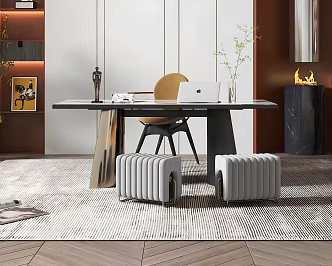 Study desk and chair 3d model