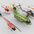 Helicopter 2 Fighter Aircraft Cartoon Helicopter Cartoon Airplane 3d model