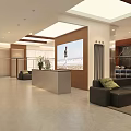 Modern Clothing Store Interior Design With Spacious Layout Reception Desk And Leather Sofa
