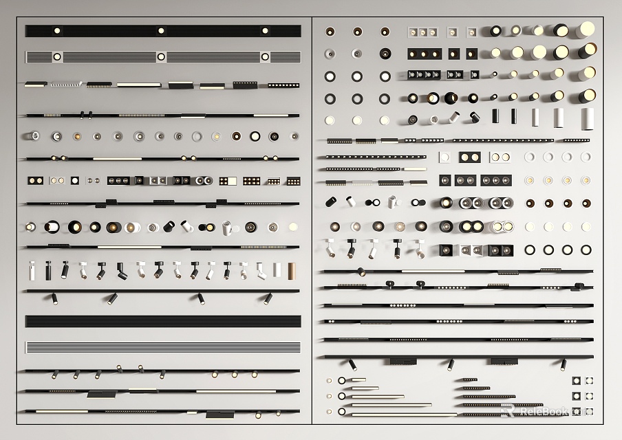 Various Styles and Designs of Downlights and Spotlights for Home Interior Lighting 3d model 