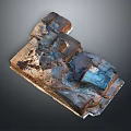 Wood And Stone Natural Textured Decorative Piece With Combined Colored Blocks