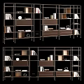 Modern Metal Frame Storage Shelving Unit With Multiple Shelves Books And Decorative Items 3d model