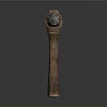 Handcrafted Primitive Hammer With Stone Head Wooden Handle And Rope Binding