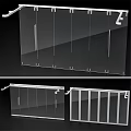Modern Glass Swing Door Design With Metal Frame And Handles For Interior