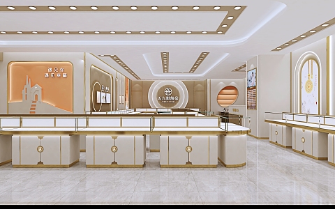 Light Luxury Jewelry Store 3d model