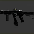 Modern Black Tactical Assault Rifle With Scope Grip And Rail System
