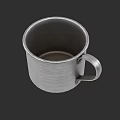 Stainless Steel Kitchen Metal Cup With Handle And Brushed Texture Surface Design