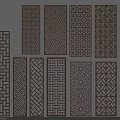 Various Traditional Wooden Lattice Windows With Intricate Carved Patterns And Decorative Designs