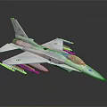 White Fighter Jet Model With Detailed Design And Weapon Attachments On Black Background