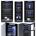 Modern Wine Cooler Designs With Glass Door LED Lighting And Multiple Bottle Storage